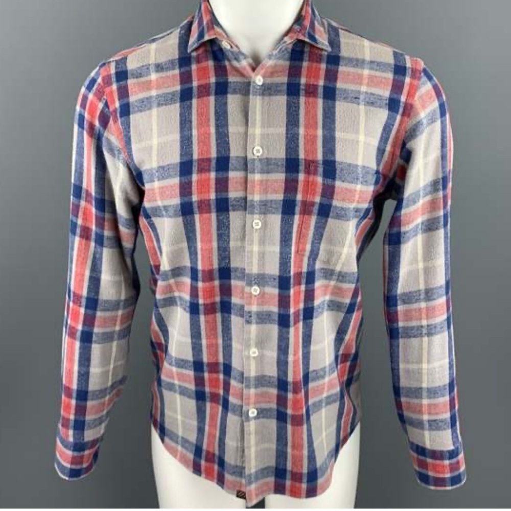 Billy Reid Red and Blue Checkered Shirt - Picture 5 of 5
